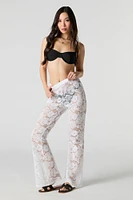 Floral Lace Flare Pant Cover Up