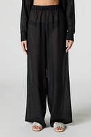 Sheer Wide Leg Pant Swim Cover-Up