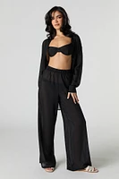 Sheer Wide Leg Pant Swim Cover-Up