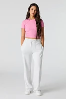 Ribbed Cropped T-Shirt