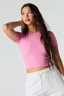 Ribbed Cropped T-Shirt
