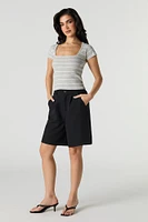 Ribbed Square Neck Baby Tee