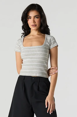 Ribbed Square Neck Baby Tee