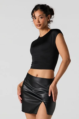 Contour Round Neck Cap Sleeve Top