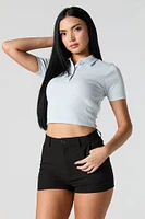Ribbed Polo Baby Tee
