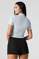 Ribbed Polo Baby Tee