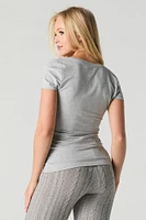 Solid V-Neck T-Shirt