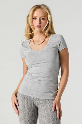 Solid V-Neck T-Shirt