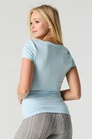 Solid V-Neck T-Shirt