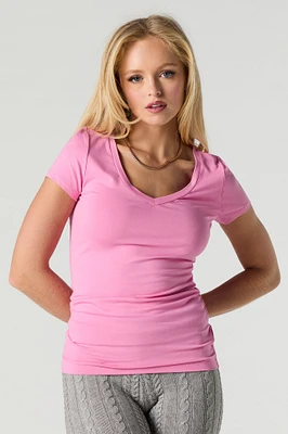Solid V-Neck T-Shirt