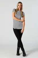 Striped Crew Neck Short Sleeve Top