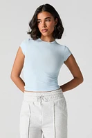 Ribbed High Neck T-Shirt