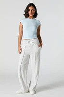 Ribbed High Neck T-Shirt