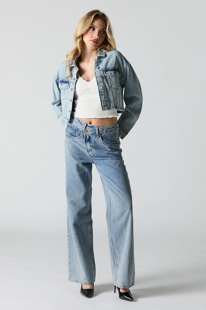 Blouson en denim écourté