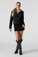 Scuba Cropped Coat with Hood