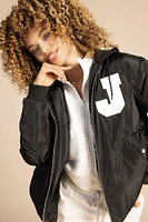 Letter Chenille Embroidered Bomber Jacket