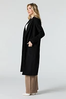 Wool Longline Open Front Coat