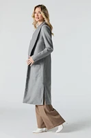 Manteau long ouvert en laine