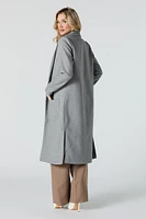 Manteau long ouvert en laine