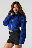 Blouson aviateur court en nylon