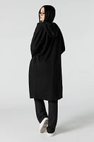 Fleece Open Front Longline Jacket