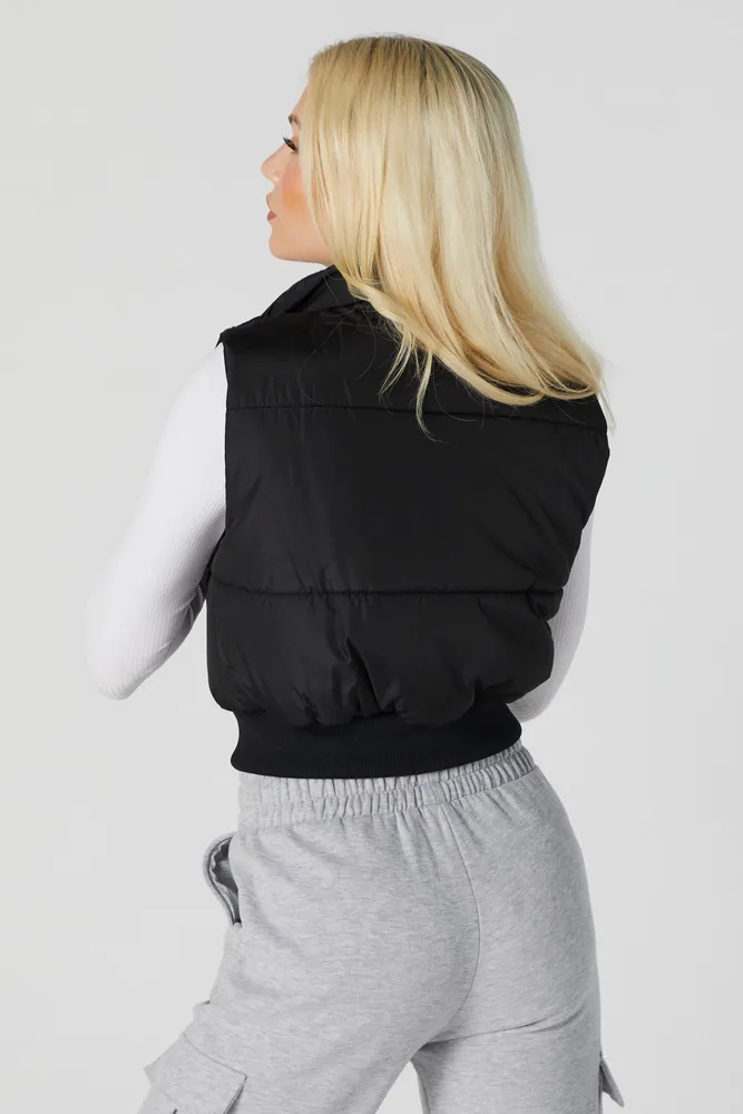 Zip Crop Puffer Vest