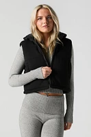 Polar Fleece Hooded Puffer Vest