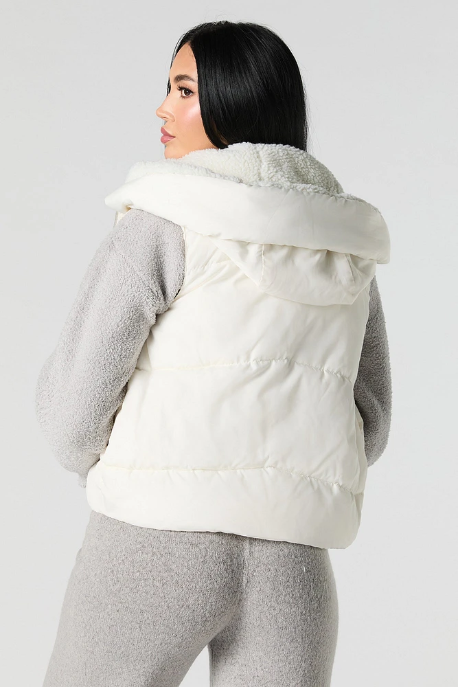 Veste bouffante en nylon doublée de Sherpa