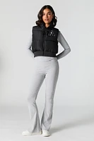 Letter Chenille Embroidered Puffer Vest