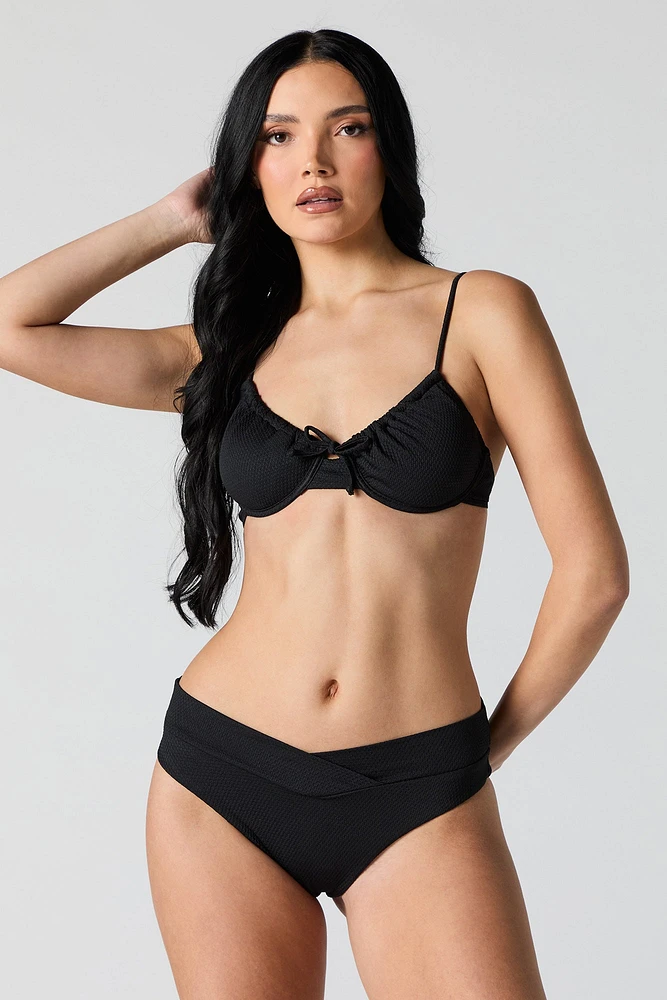 Haut de bikini texturé