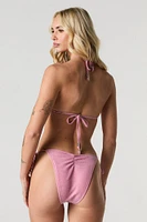 Culotte de bikini avec attaches ornées perles