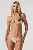 Culotte de bikini avec attaches ornées perles