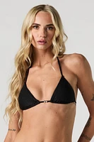 Haut de bikini triangulaire orné perles