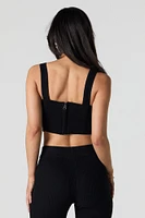 Ribbed Open Knit Corset Tank