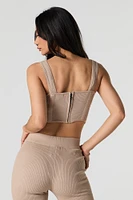 Camisole corset côtelée en tricot ouvert