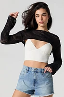 Chandail ultracourt en tricot ajouré