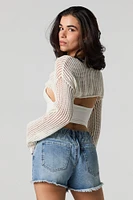 Chandail ultracourt en tricot ajouré