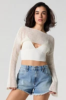 Chandail ultracourt en tricot ajouré