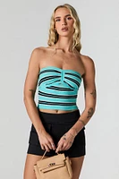 Haut tube en tricot rayé