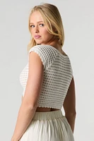 Haut écourté en tricot ouvert à col V