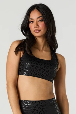 Soutien-gorge sport à imprimé de guépard Active