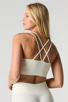 Soutien-gorge sport sans couture à lanières