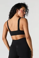 Active Seamless Ribbed V-Neck Tank with Built-In Cups