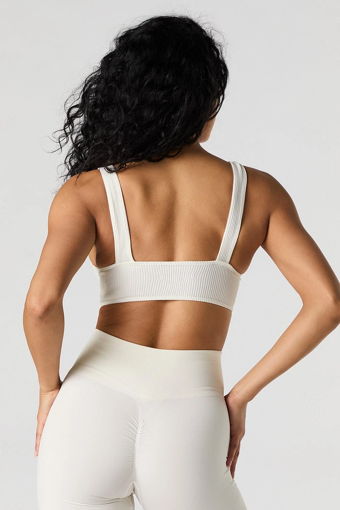 Débardeur Active côtelé sans couture à encolure en V avec bonnets intégrés