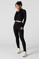 Active Seamless Ribbed Zip-Up Top