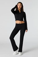 Active Cropped Zip-Up Long Sleeve Top