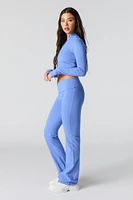 Active Cropped Zip-Up Long Sleeve Top