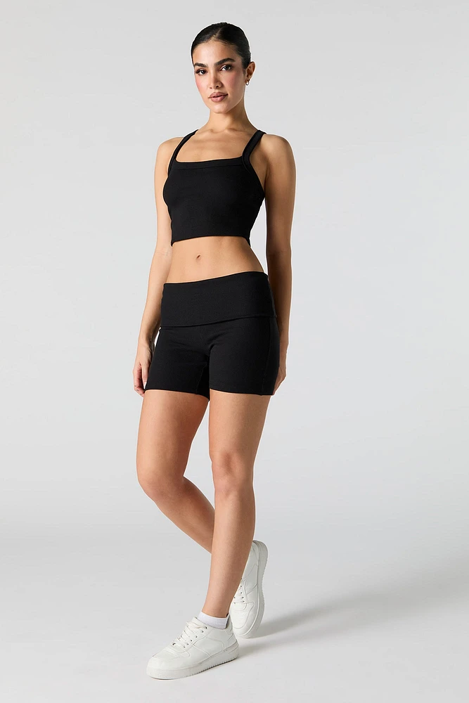 Active Ribbed Curved Hem Tank