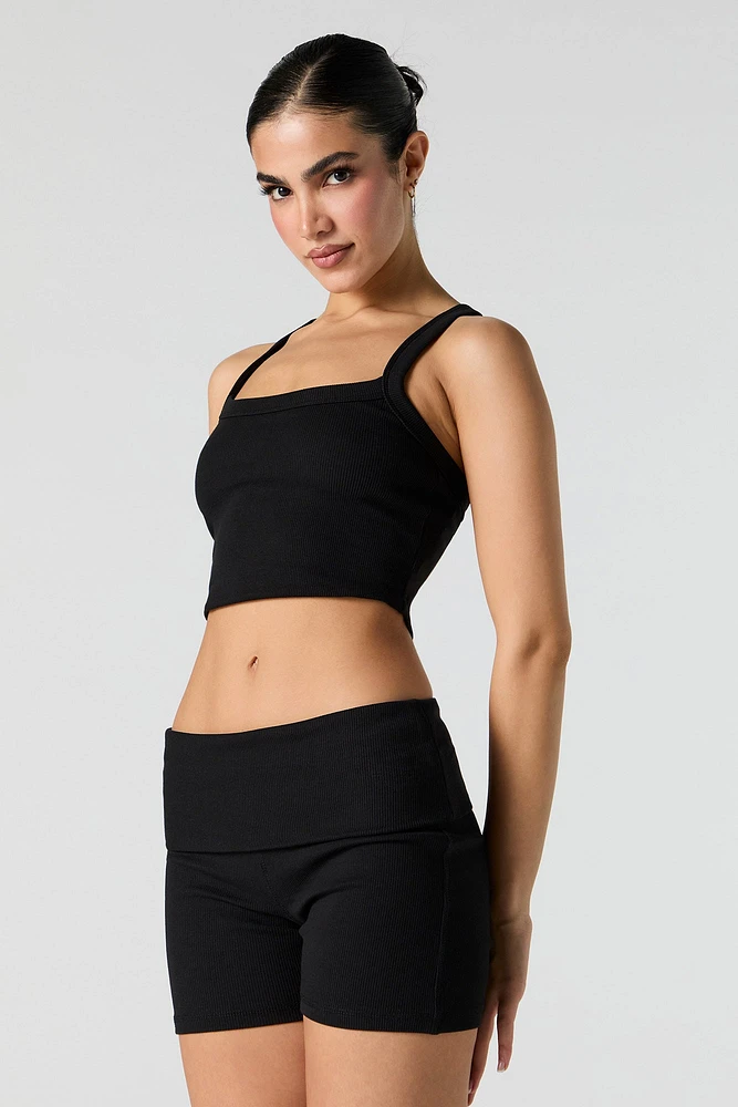 Active Ribbed Curved Hem Tank