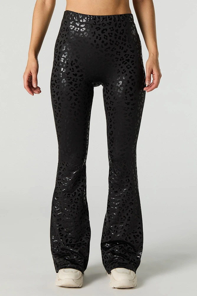 Active Cheetah Print Flare Pant